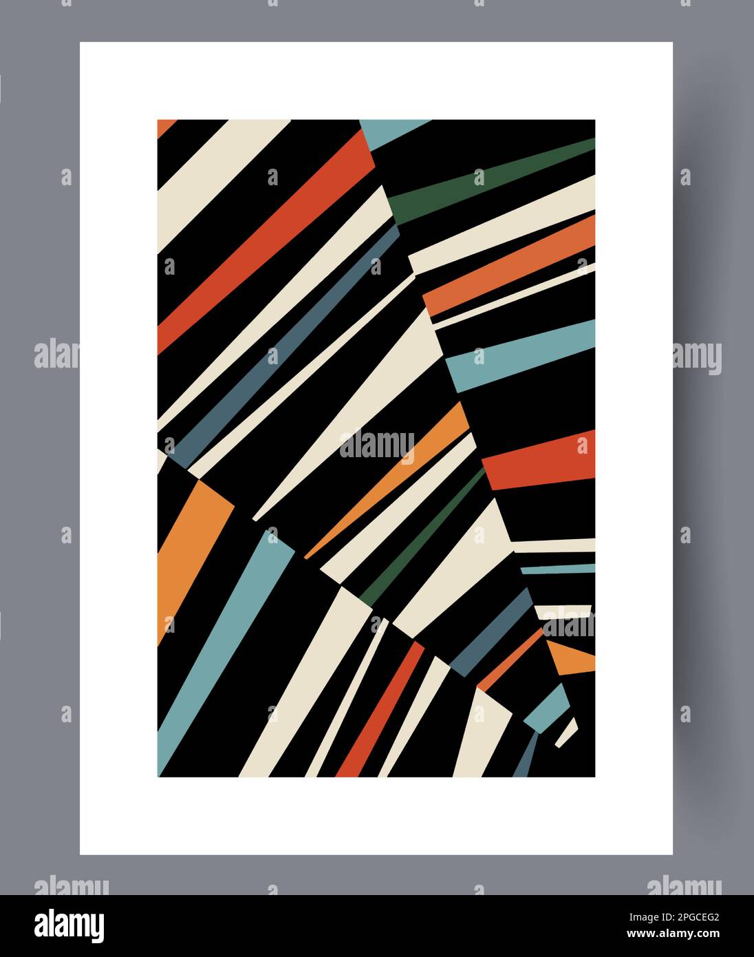 Abstract geometry triangular figures wall art print Stock Vector
