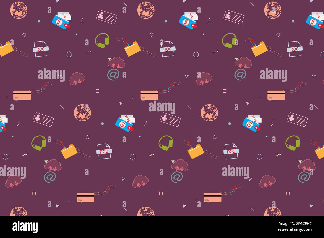 Pattern with concept about storage and data storage in blue tones ...