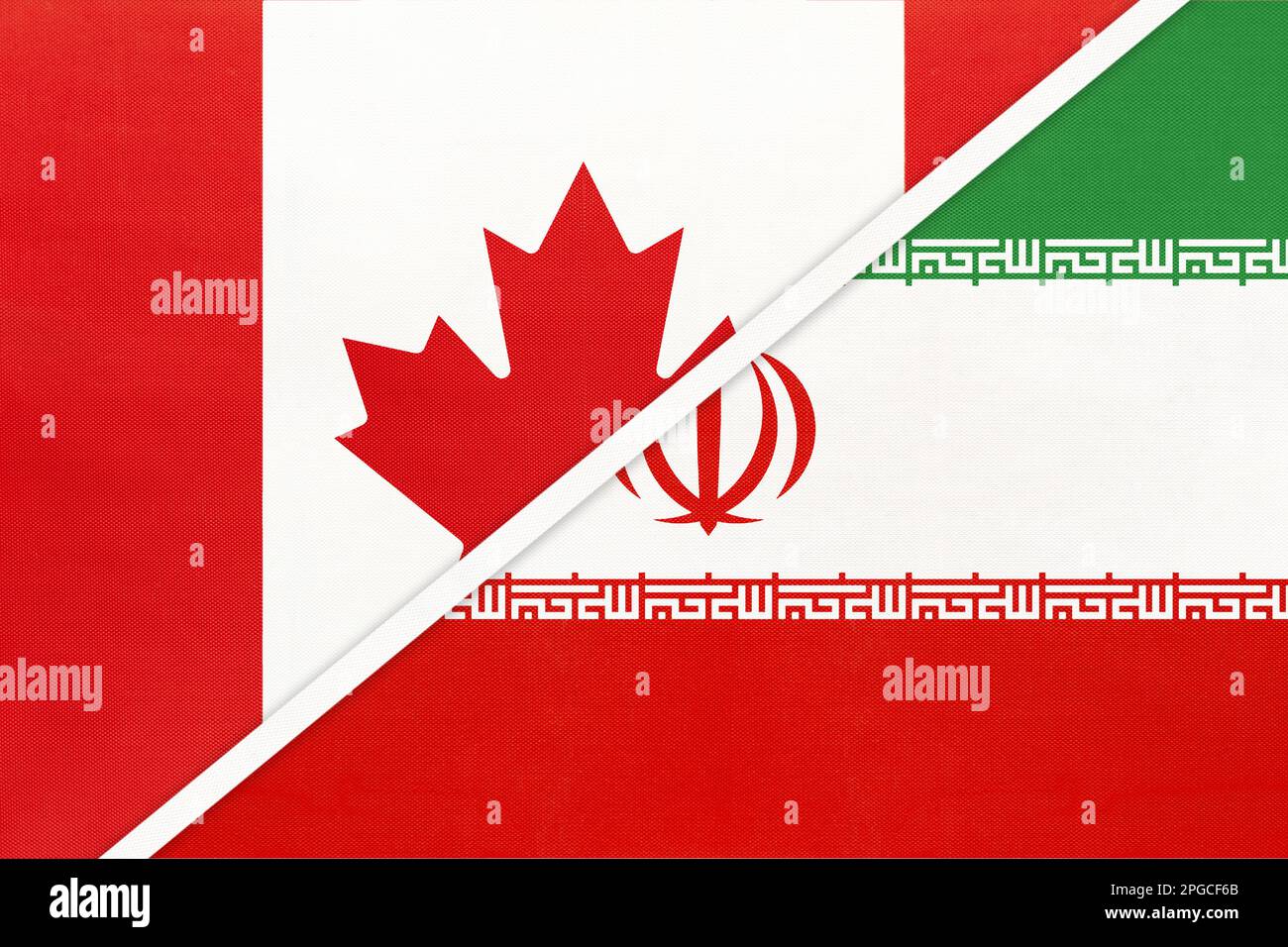 Canada and Iran or Persia, symbol of country. Canadian vs Iranian