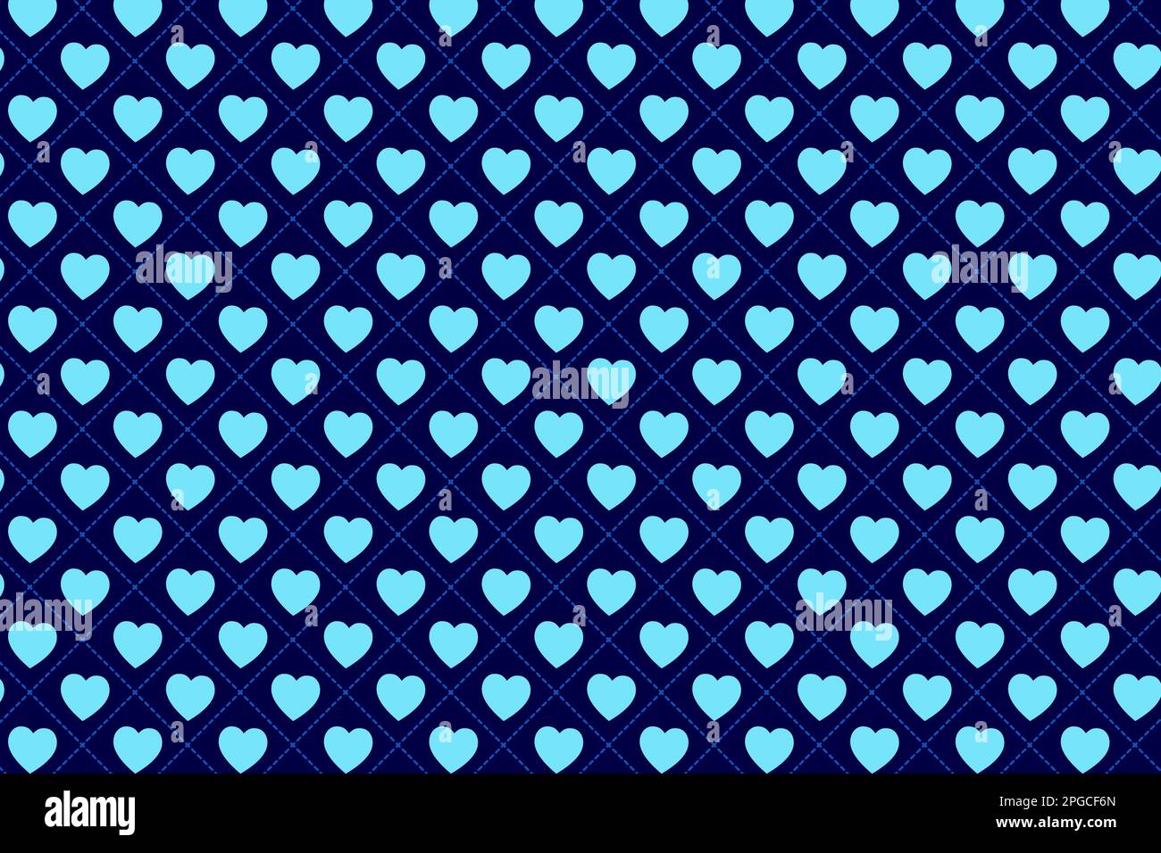 Pattern with heart shaped geometric elements in blue tones. Abstract Background Vector Stock Vector