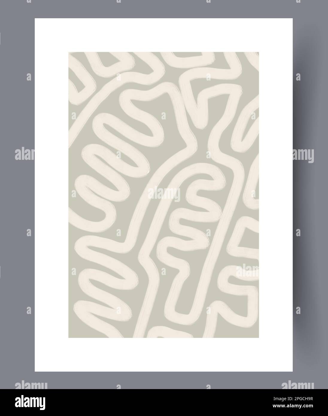 Abstract lines modern sketch wall art print Stock Vector Image & Art