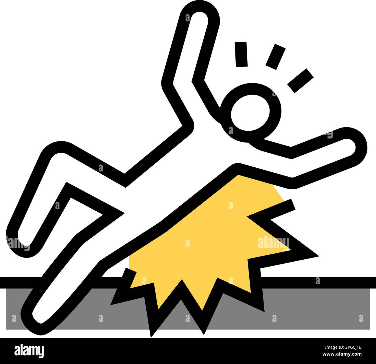 fall back man accident color icon vector illustration Stock Vector
