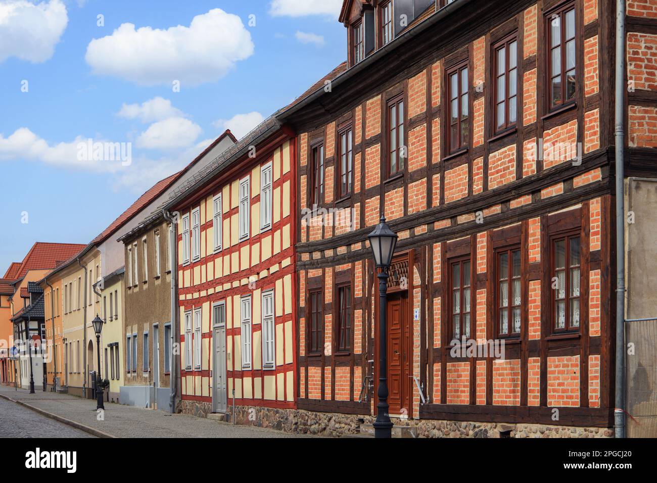 Historic architecture of Beeskow, federal state Brandenburg - Germany Stock Photo