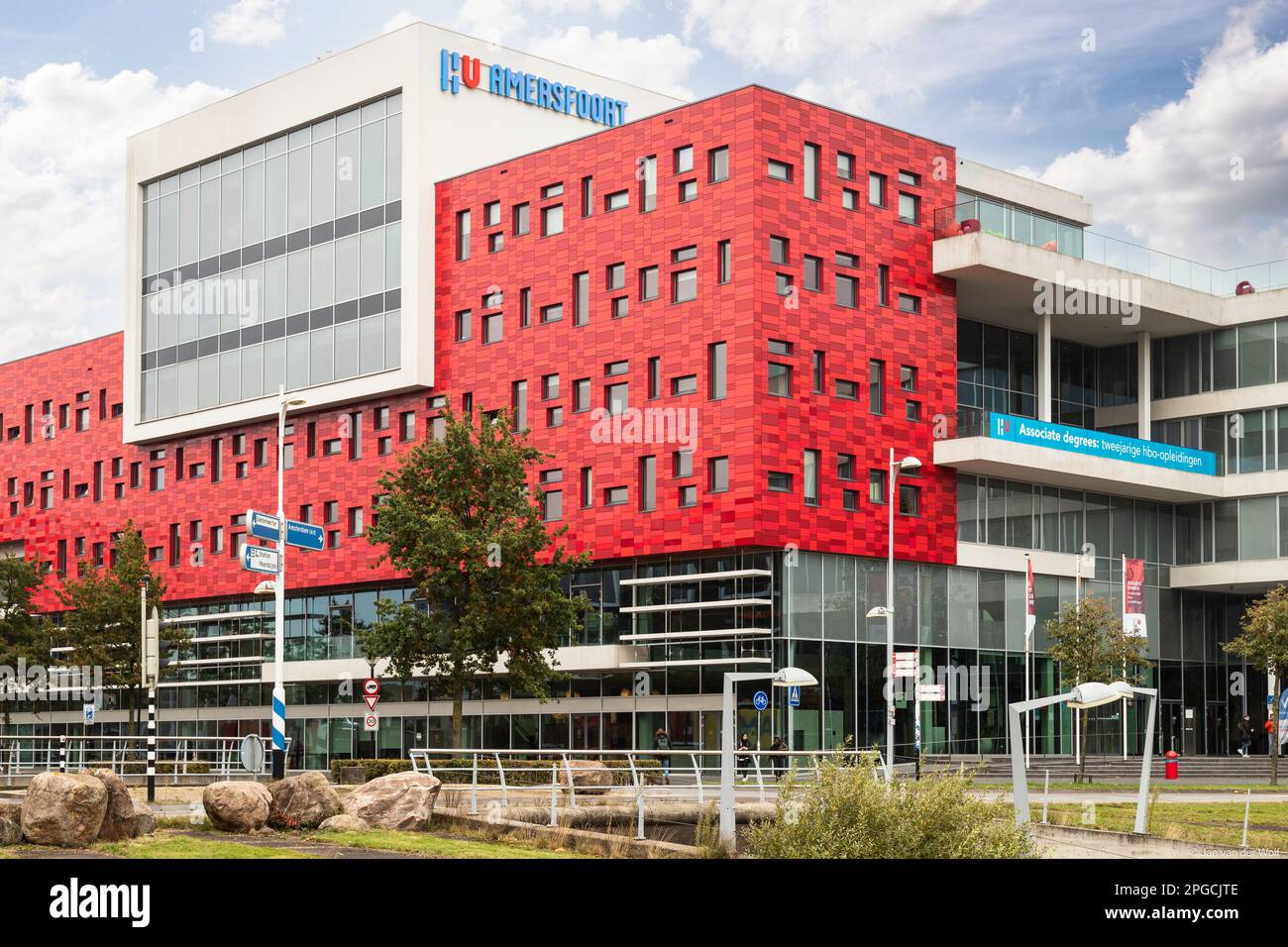 Modern school building of the Hogeschool Utrecht, located in the city of Amersfoort. Stock Photo