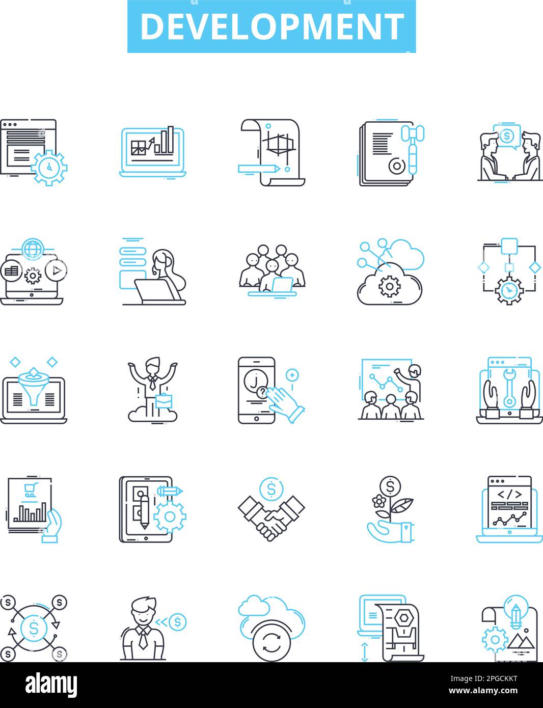 Development vector line icons set. Growth, Improvement, Expansion ...