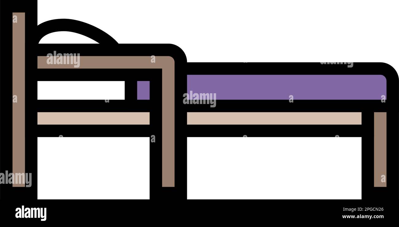 toddler bed frame kid bedroom color icon vector illustration Stock ...