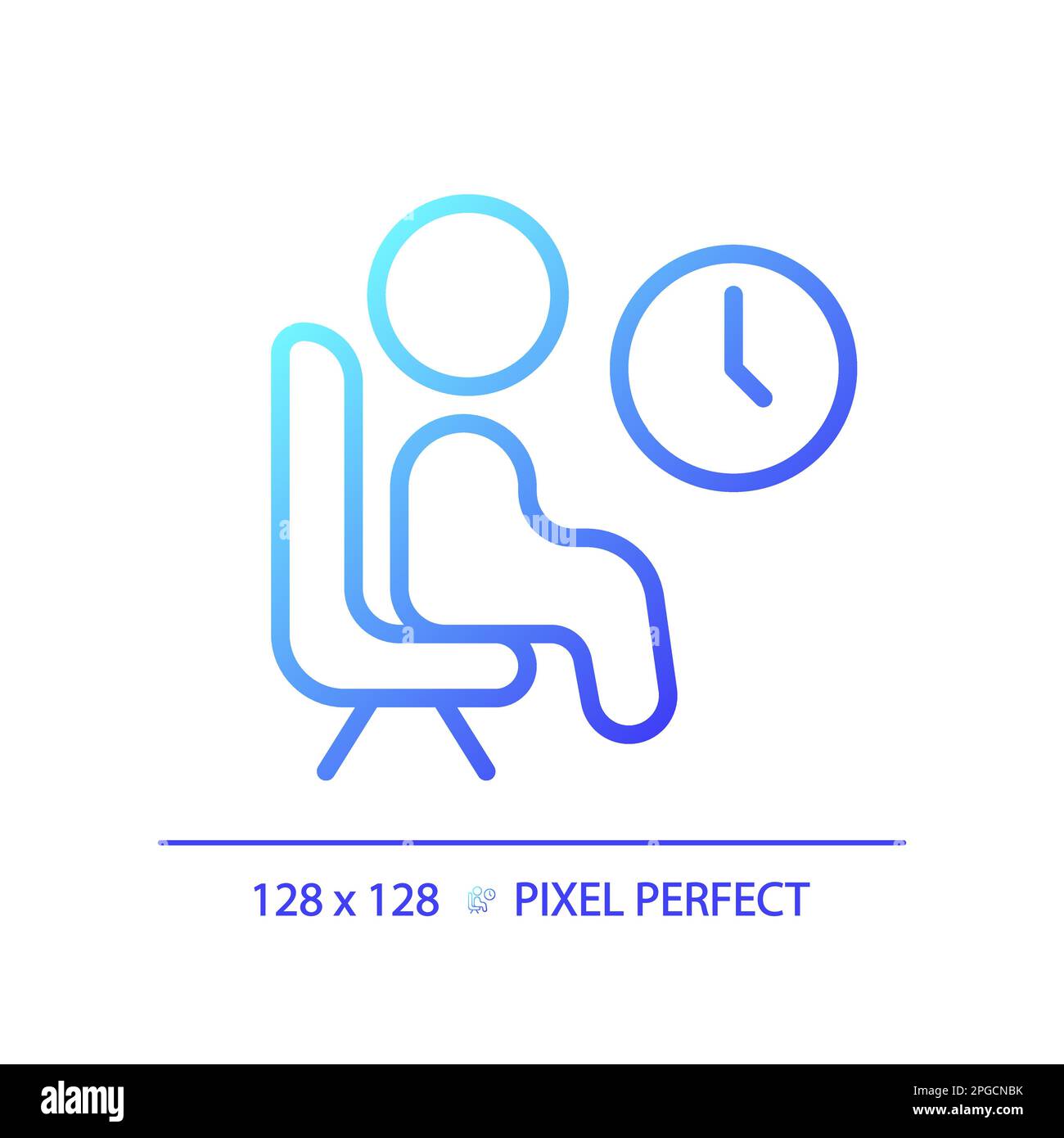 Lounge pixel perfect gradient linear vector icon Stock Vector