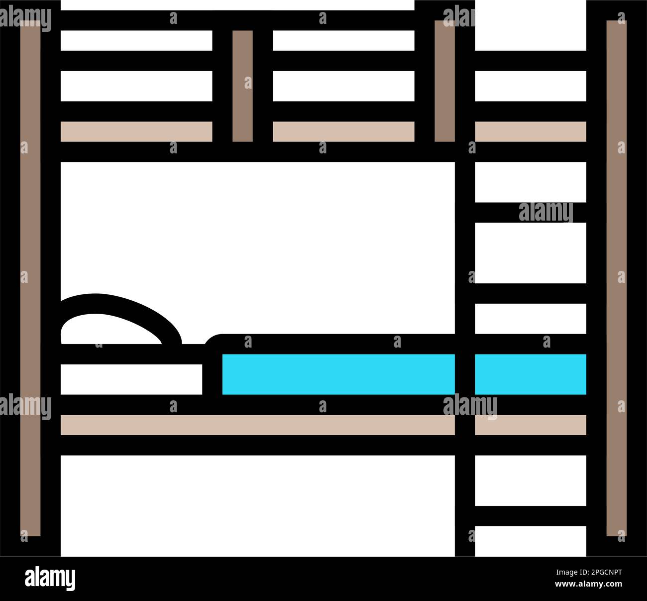 bunk bed kid bedroom color icon vector illustration Stock Vector Image ...