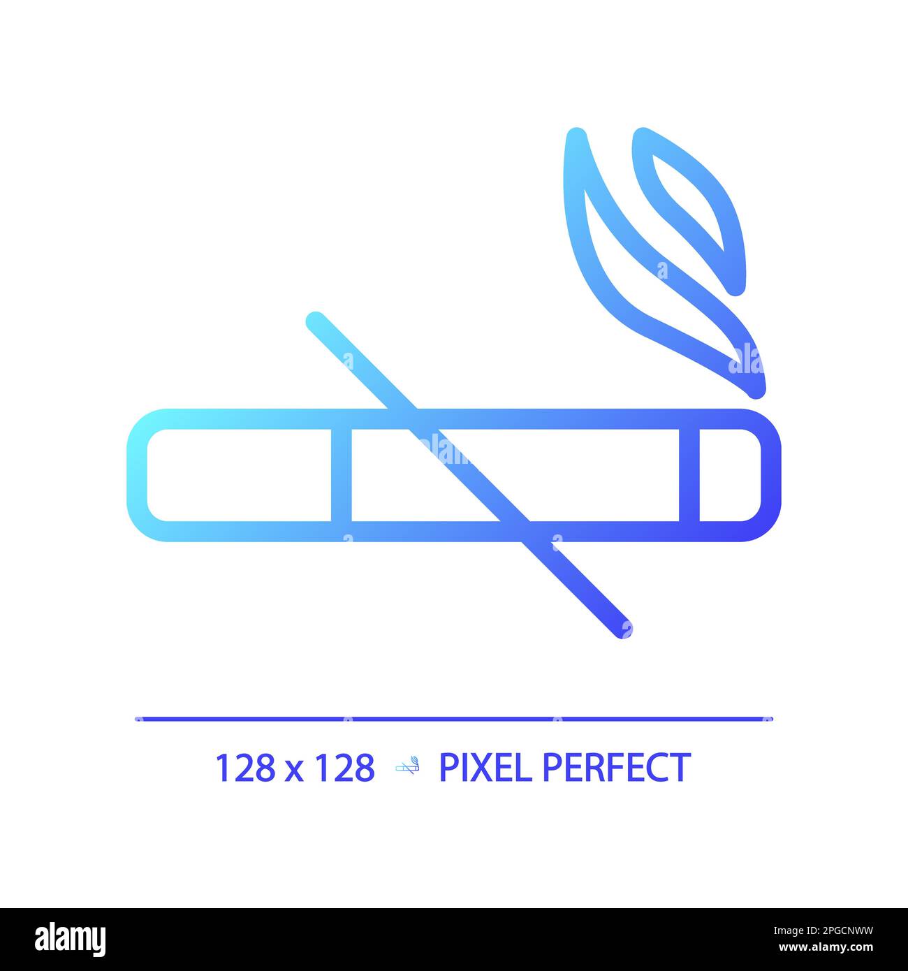No smoking pixel perfect gradient linear vector icon Stock Vector