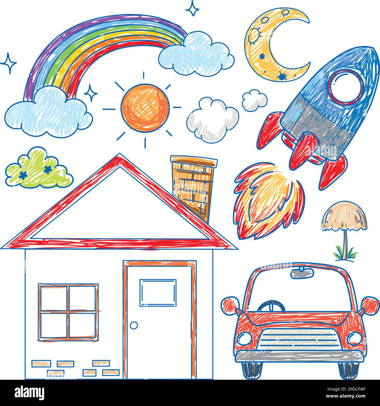 Set of element scribble style illustration Stock Vector Image & Art - Alamy