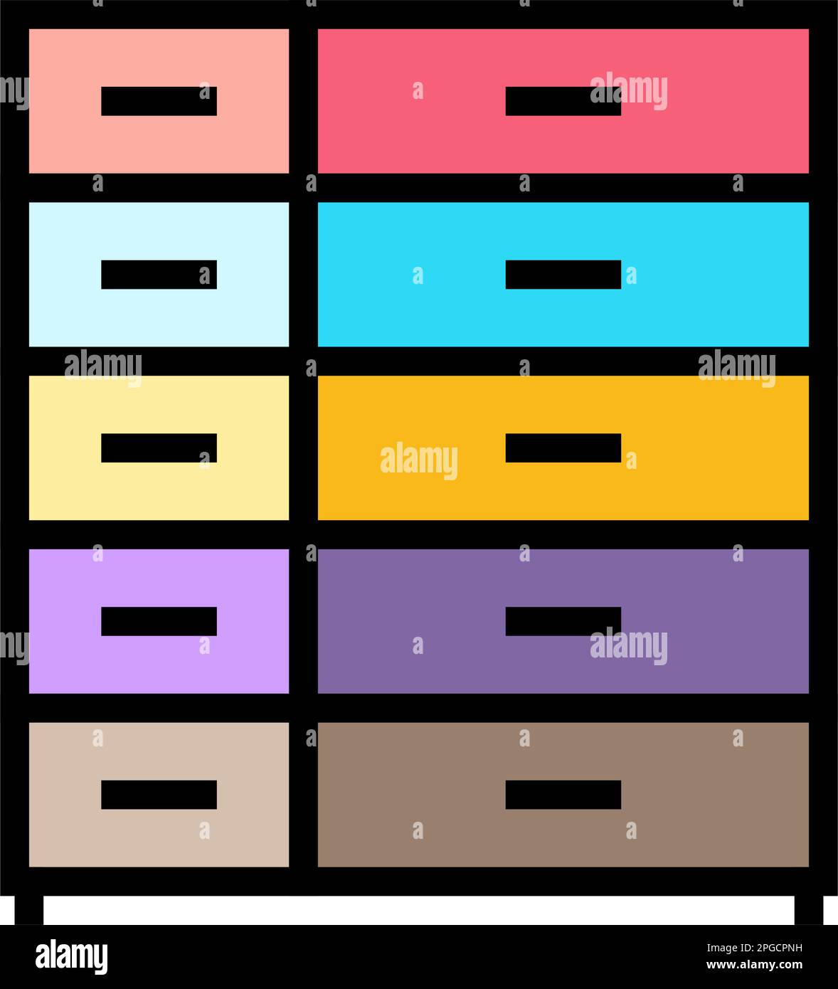chest of drawers kid bedroom color icon vector illustration Stock ...