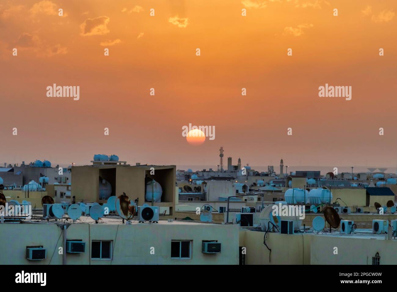 Morning sunrise in Riyadh Stock Photo