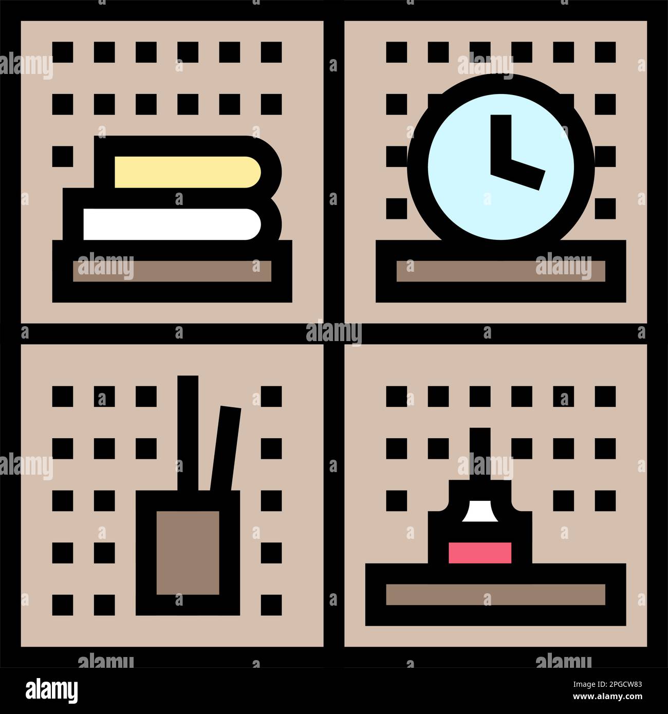 pegboard kid bedroom color icon vector illustration Stock Vector Image ...