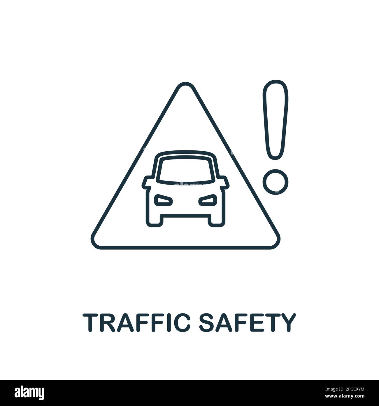 Traffic Safety line icon. Monochrome simple Traffic Safety outline icon