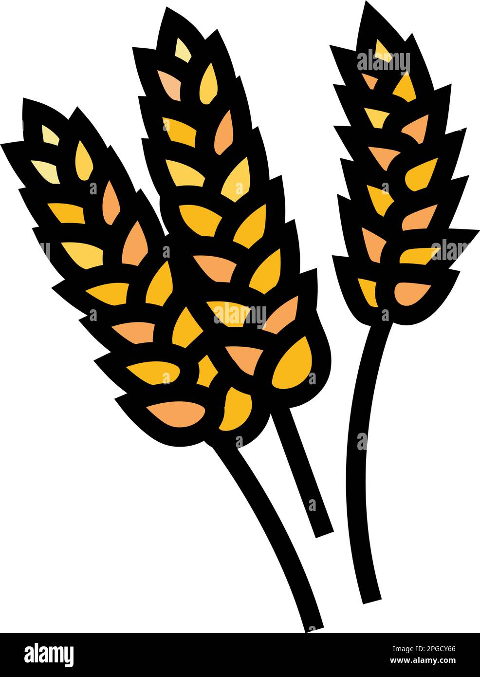 ears of wheat harvest color icon vector illustration Stock Vector Image ...