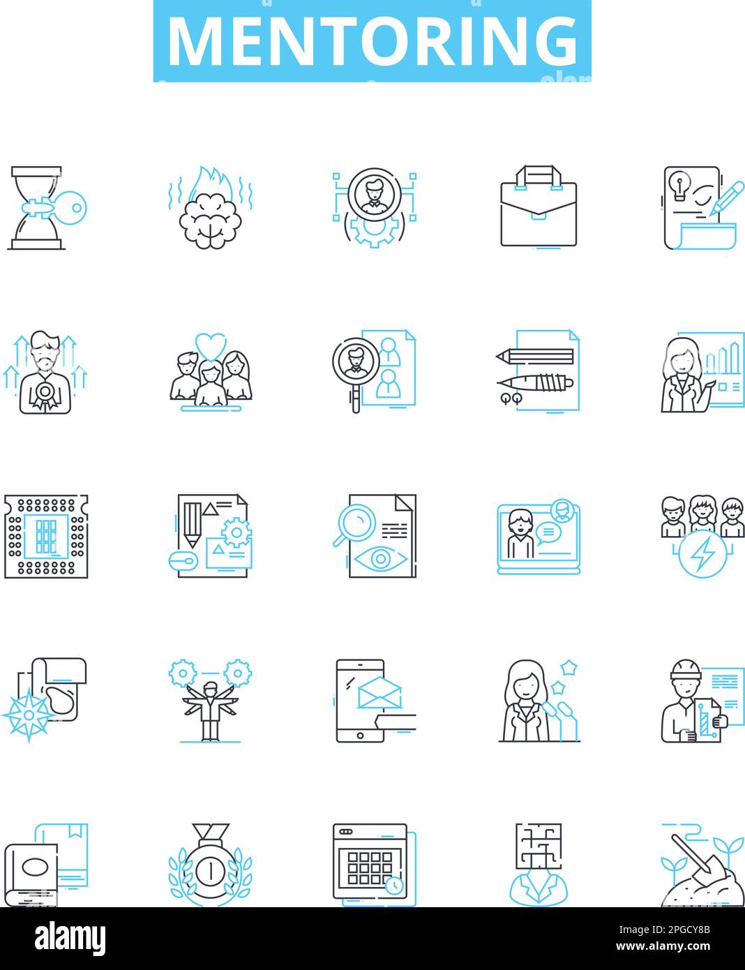 Mentoring Vector Line Icons Set. Counseling, Advising, Tutoring ...