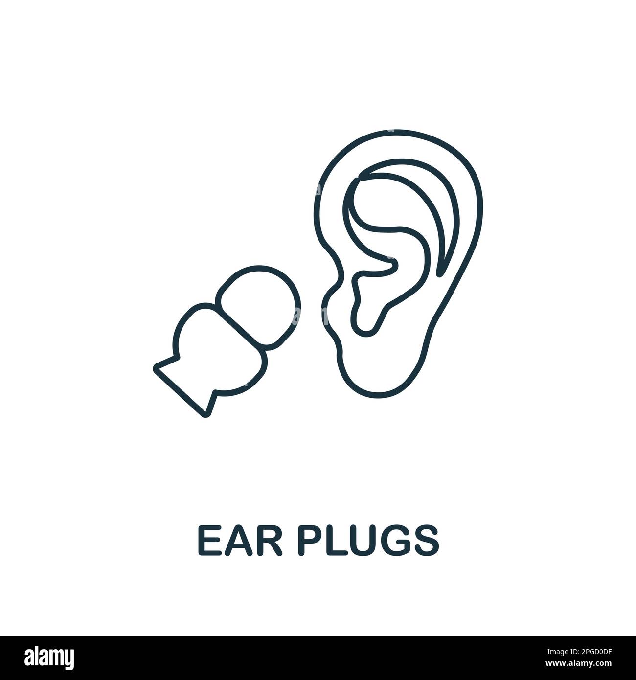 Ear Plugs line icon. Monochrome simple Ear Plugs outline icon for templates, web design and infographics Stock Vector