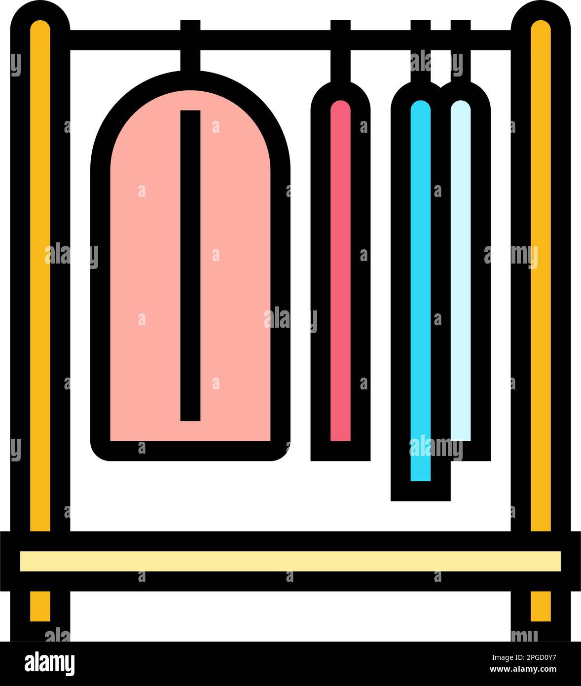 garment rack kid bedroom color icon vector illustration Stock Vector ...