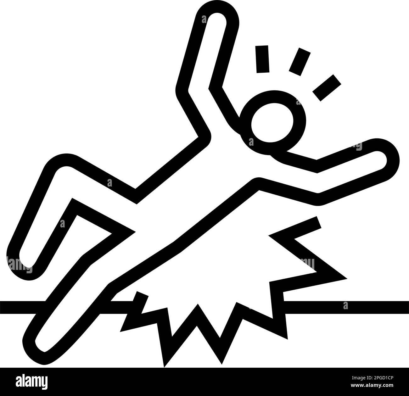 fall back man accident line icon vector illustration Stock Vector Image