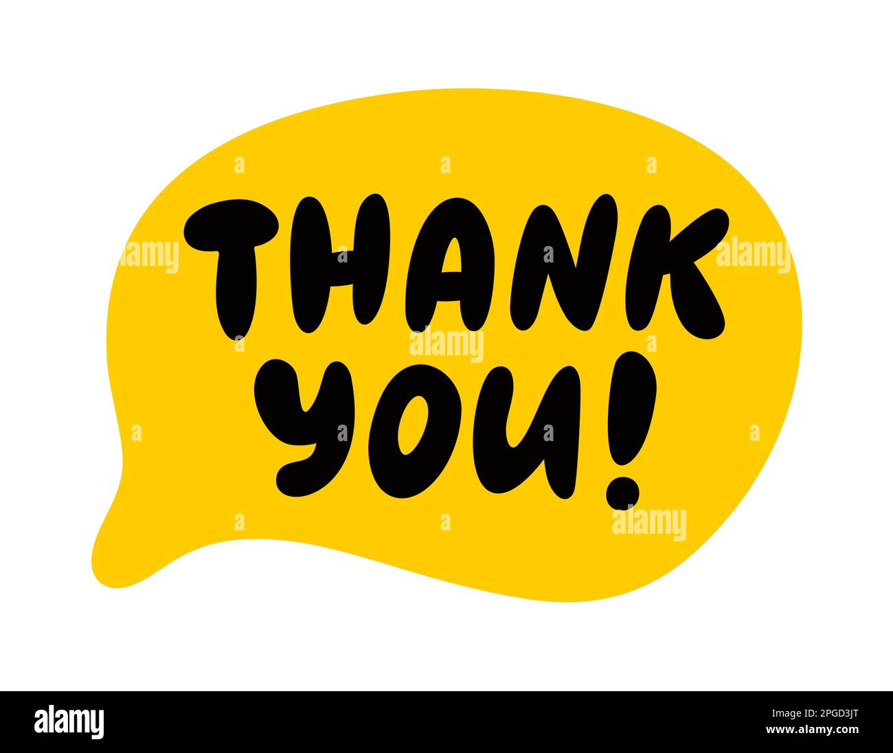 THANK YOU speech bubble. Thank you text. Thanks hand lettering. Doodle