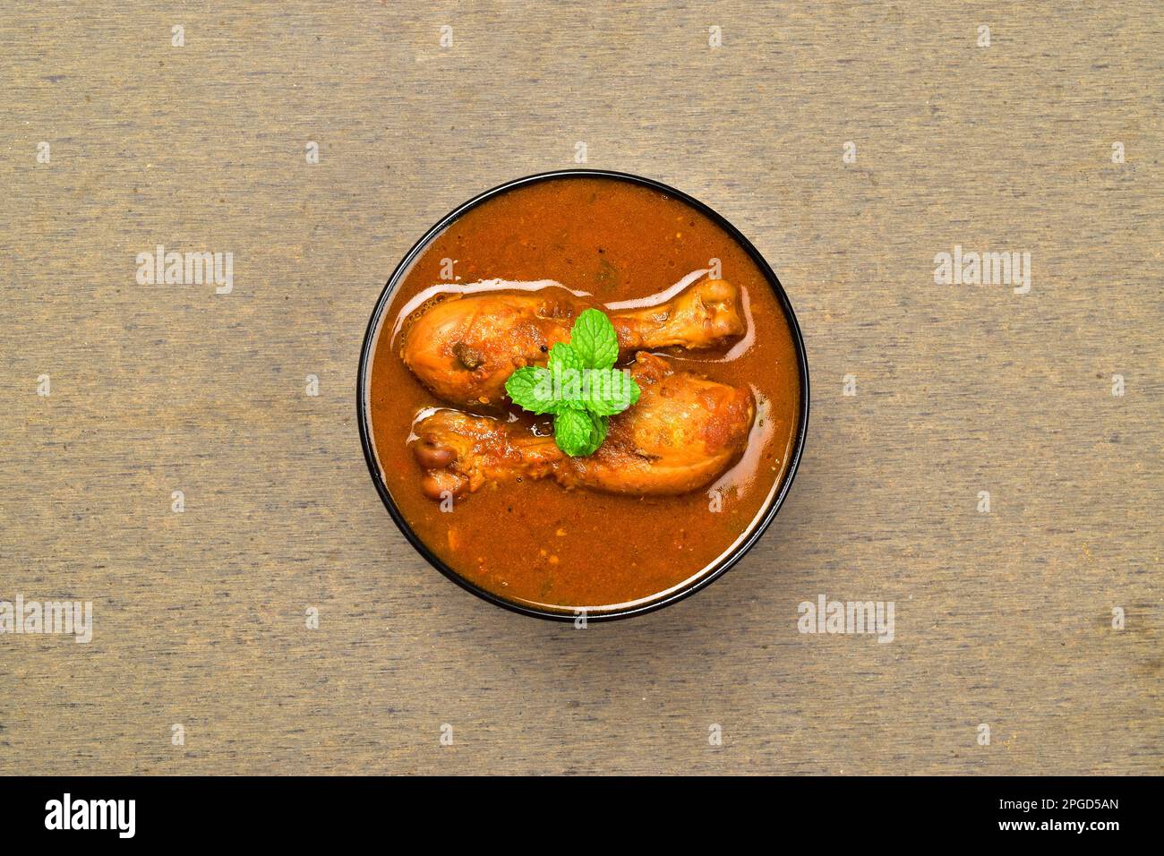 Top view of spicy chicken curry indian style Stock Photo Alamy