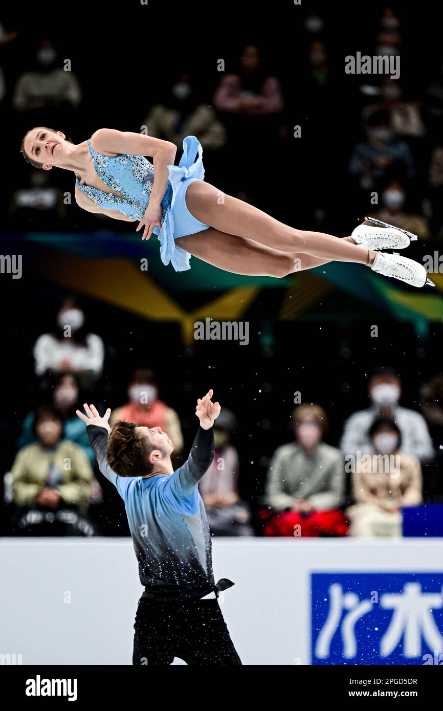 Brooke McINTOSH & Benjamin MIMAR (CAN), during Pairs Short Program, at the ISU World Figure