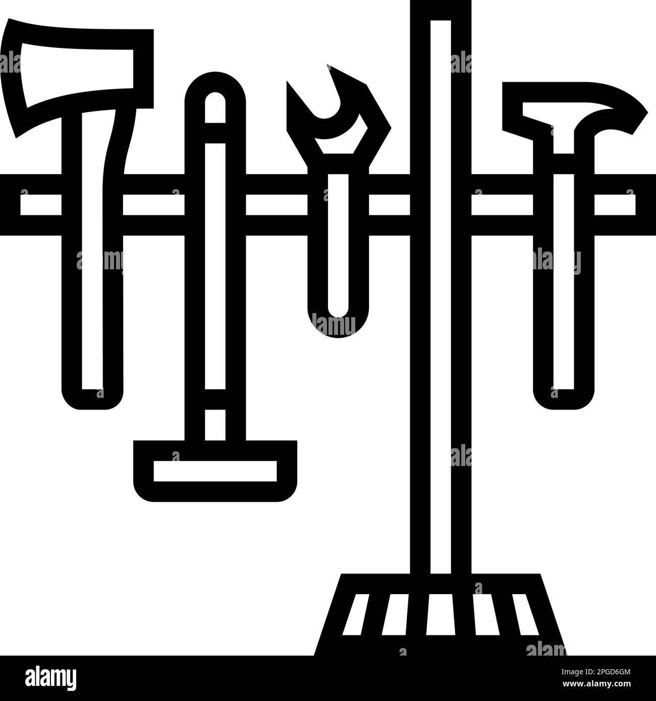 wall tool holder garage tool line icon vector illustration Stock Vector