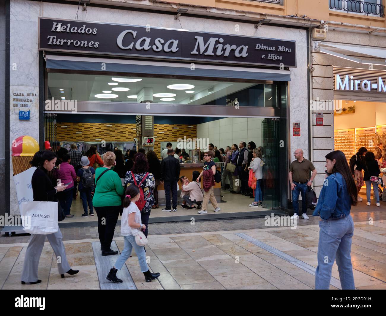Casa Mira, famous ice cream shop founded in 1890. Larios street, Málaga