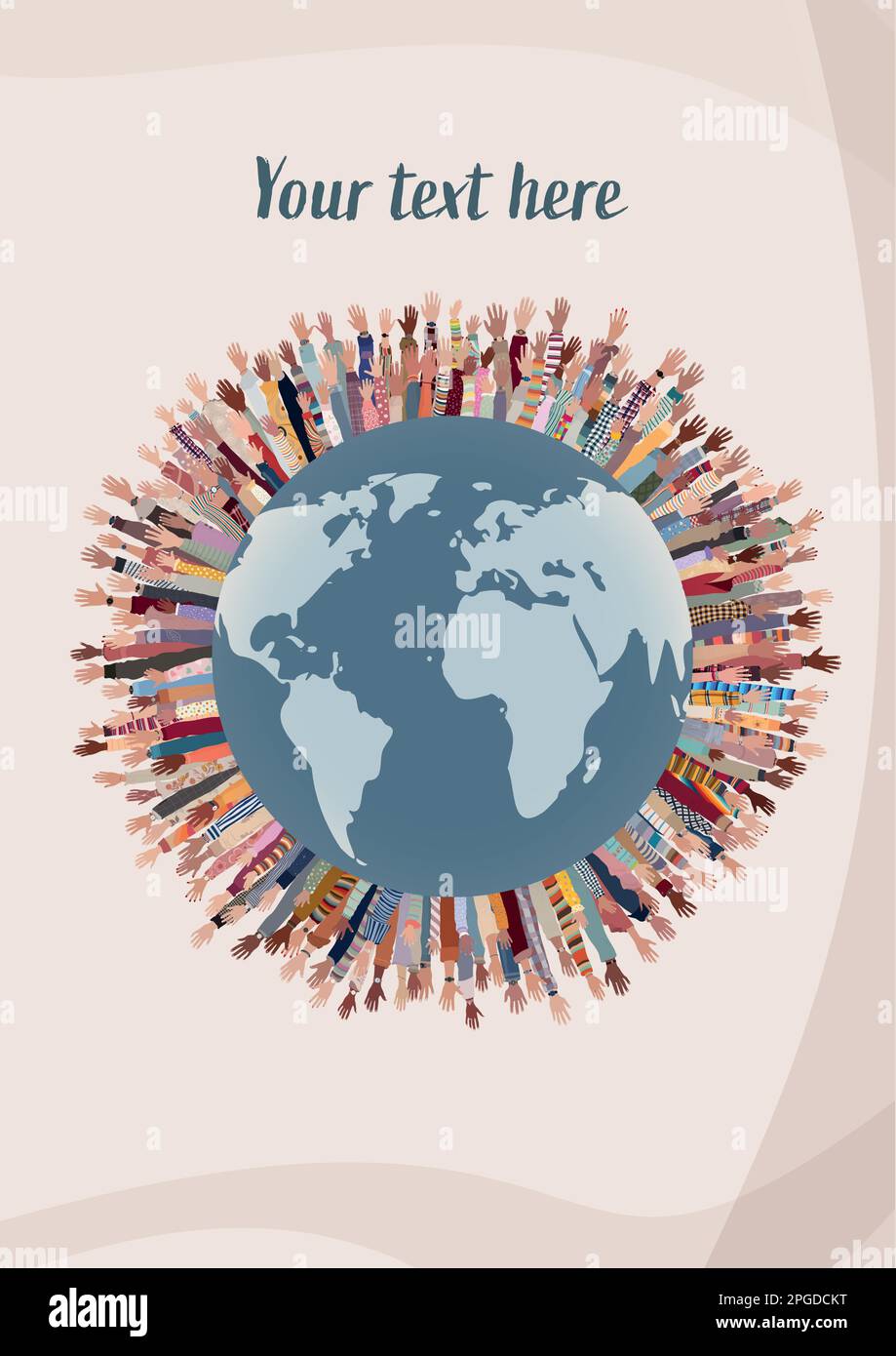 Group of people around a world map Stock Vector Images - Alamy