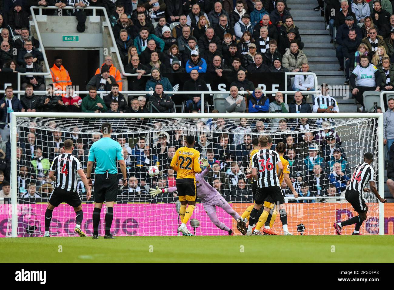 Alexander Isak Of Newcastle United Scores A Goal To Make It 1-0 ...