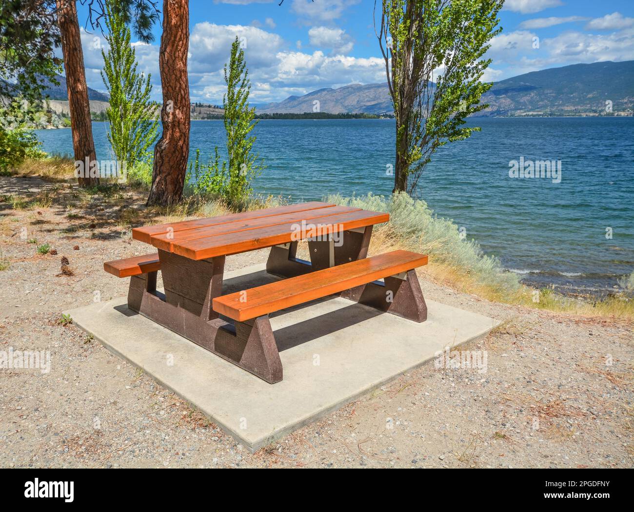 Picnic table grass sun shade hi-res stock photography and images - Alamy