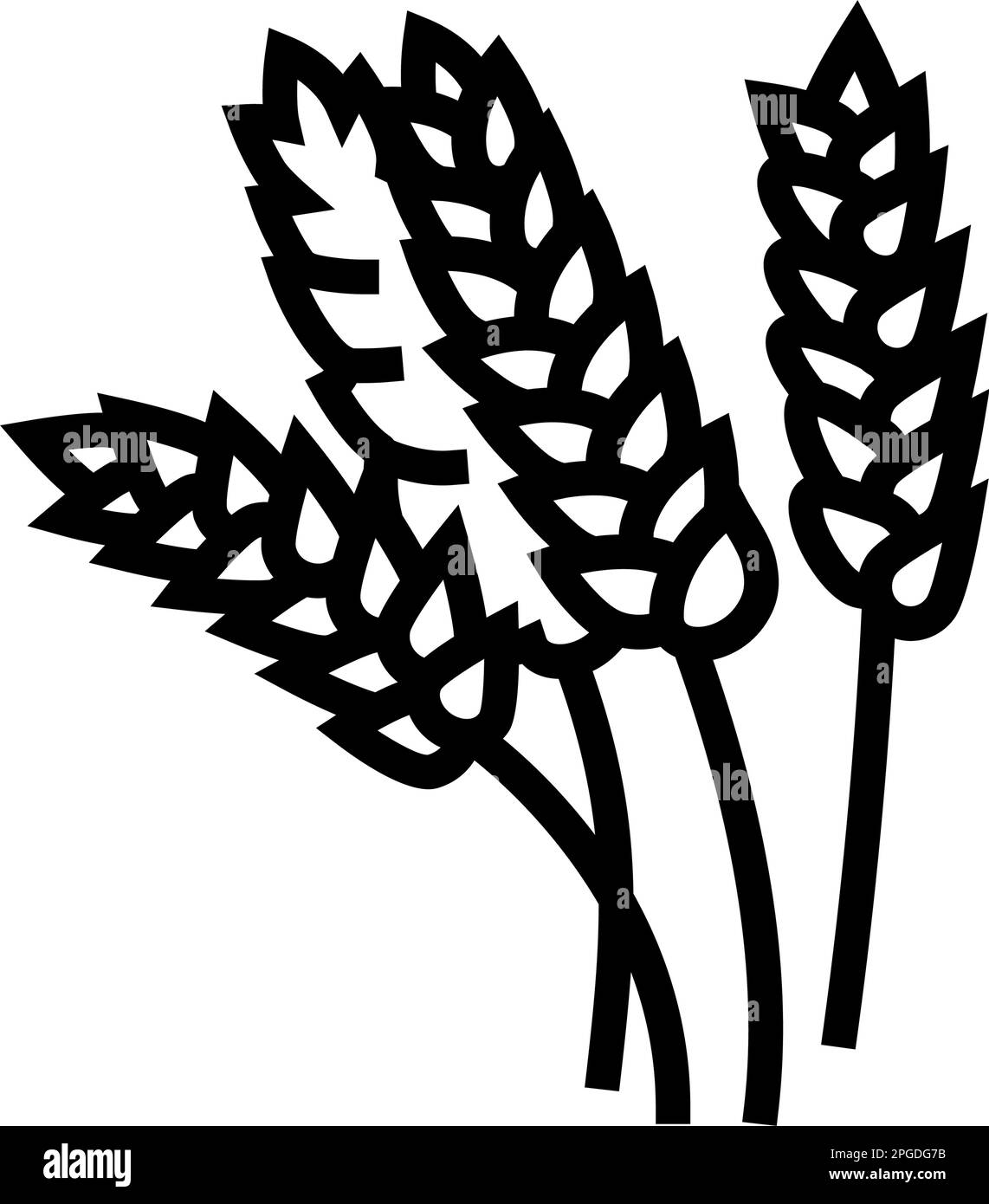 wheat ears harvest yellow line icon vector illustration Stock Vector ...