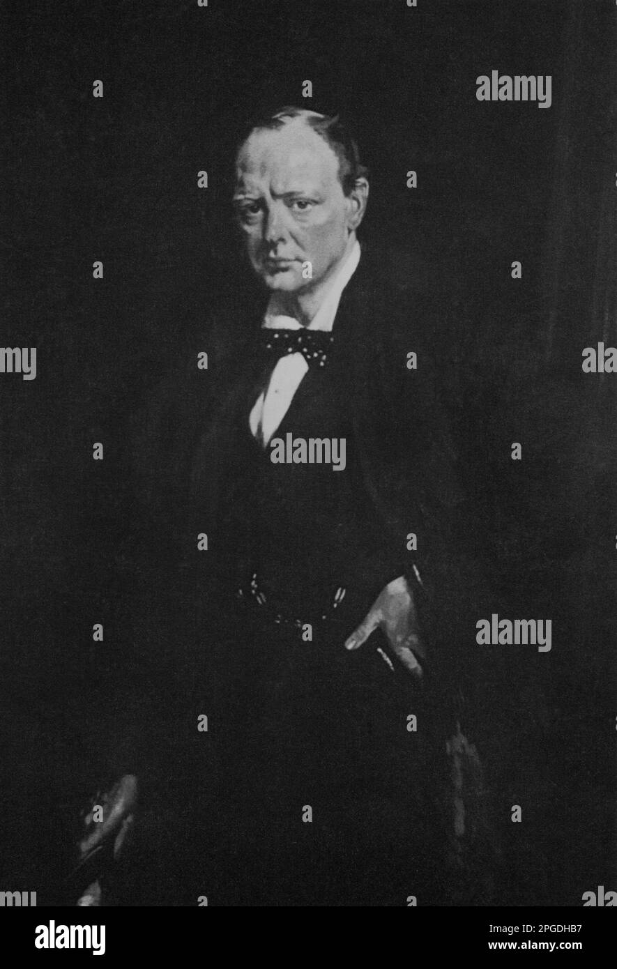 Winston Churchill.  Portrait by Sir William Orpen , 1915 Stock Photo