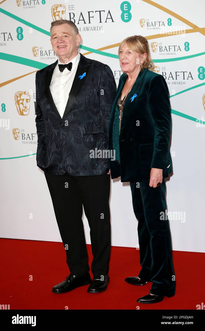 London, UK. 19th Feb, 2023. Brendan Gleeson and Mary Gleeson attend the EE BAFTA Film Awards 2023 at The Royal Festival Hall in London. (Photo by Fred Duval/SOPA Images/Sipa USA) Credit: Sipa USA/Alamy Live News Stock Photo