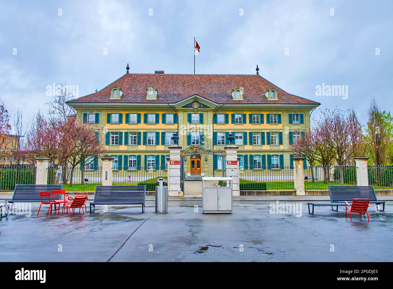 The Police Station office in historical building  of former orphanage on Waisenhausplatz in Bern, Switzerland Stock Photo