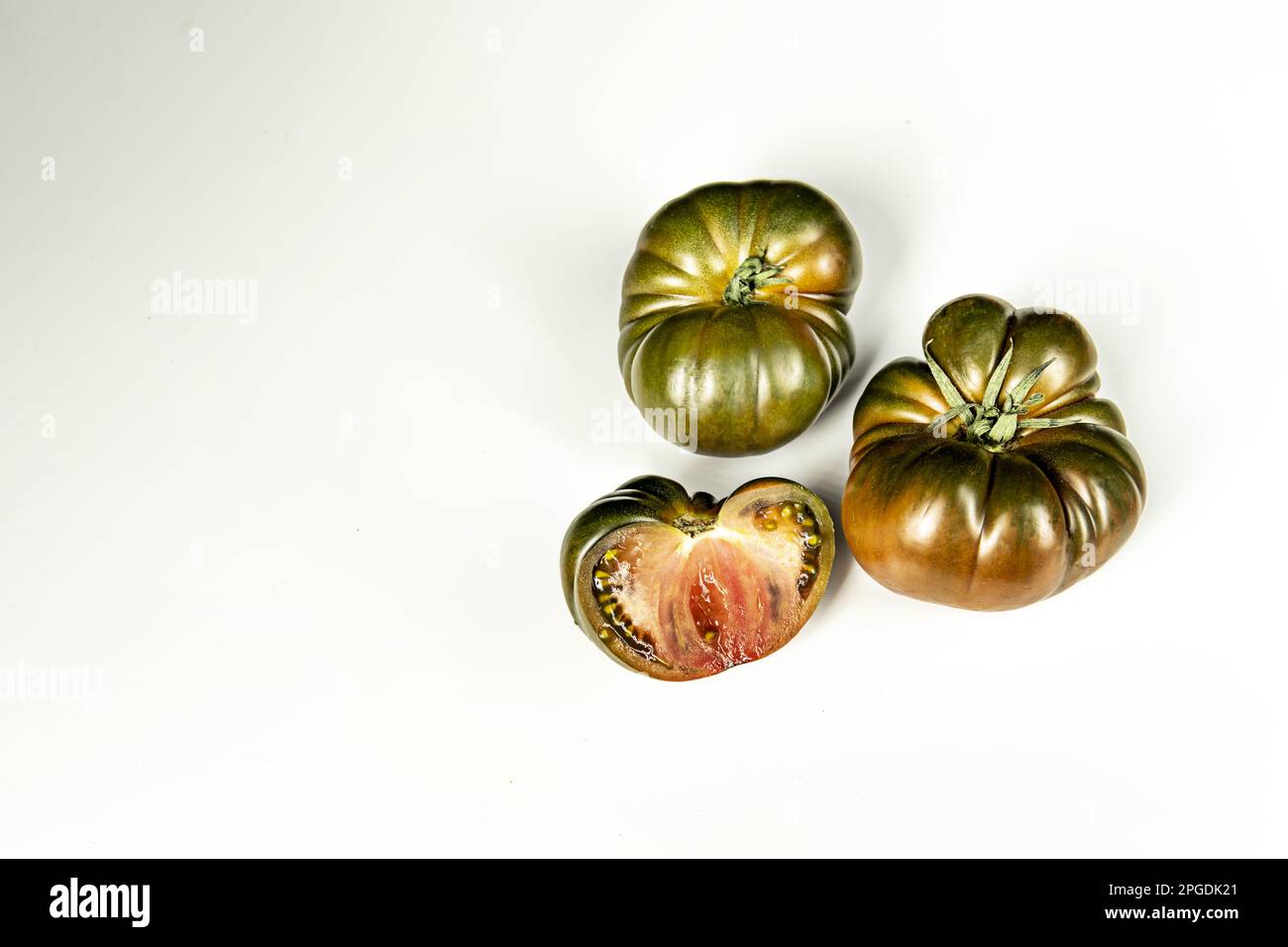 The raf marmande tomato obtained from the artificial selection practiced on traditional tomatoes that were planted outdoors Stock Photo