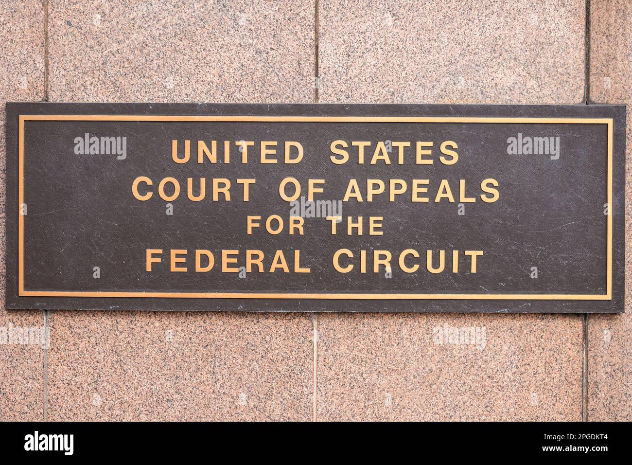 Sign at the United States Court of Appeals for the Federal Circuit in Washington, DC Stock Photo