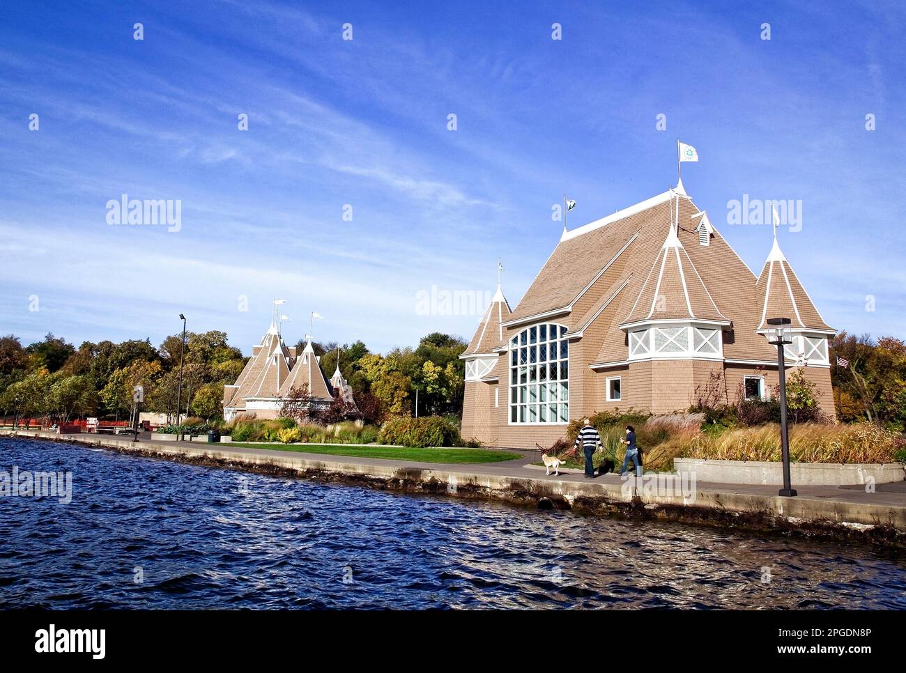 The Bandshell at Lake Harriet is a venue for outdoor concerts and other entertainment in South Minneapolis, Minnesota. Stock Photo