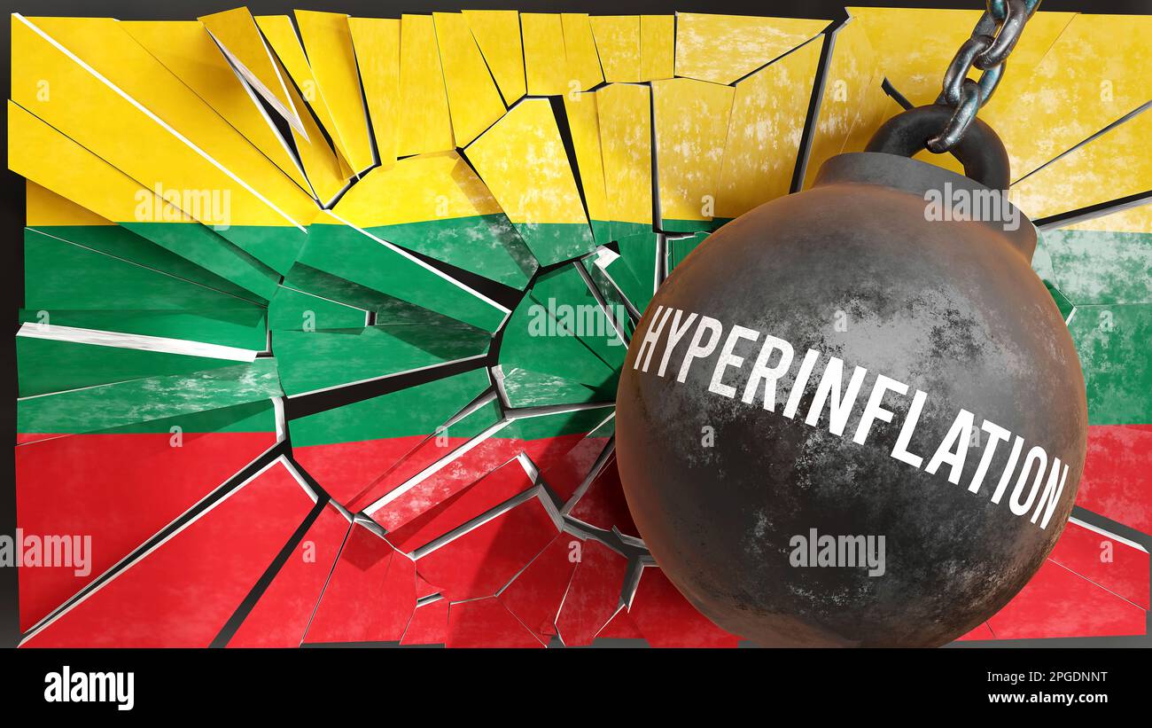 Hyperinflation and Lithuania, destroying economy and ruining the nation. Hyperinflation wrecking