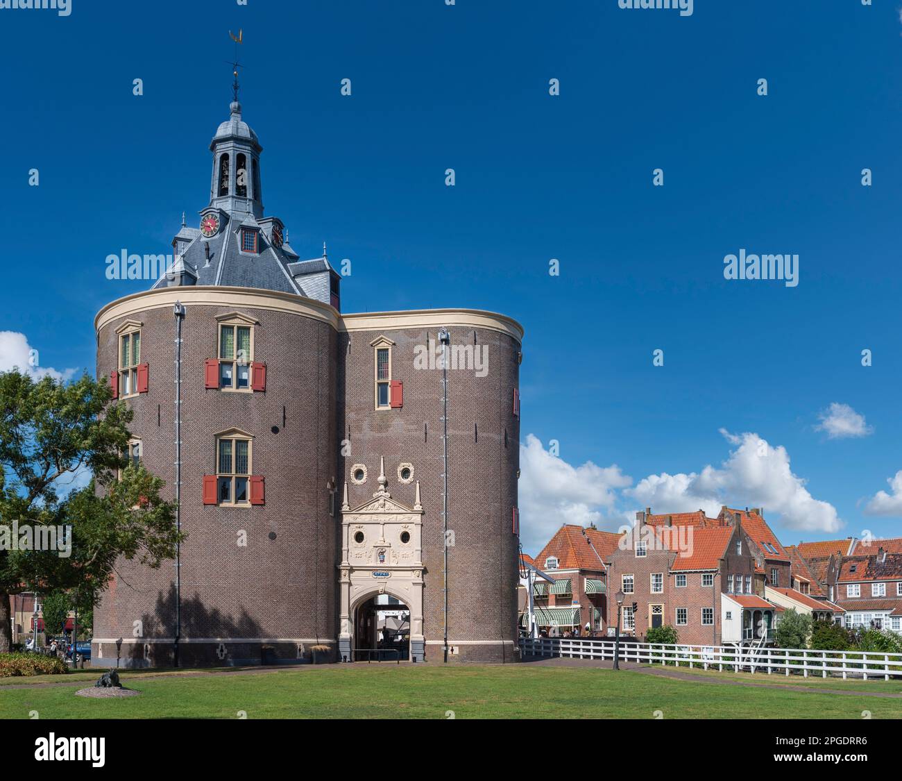 Defense tower dromedaris as part of the former city wall, Enkhuizen, North Holland, Netherlands, Europe Stock Photo