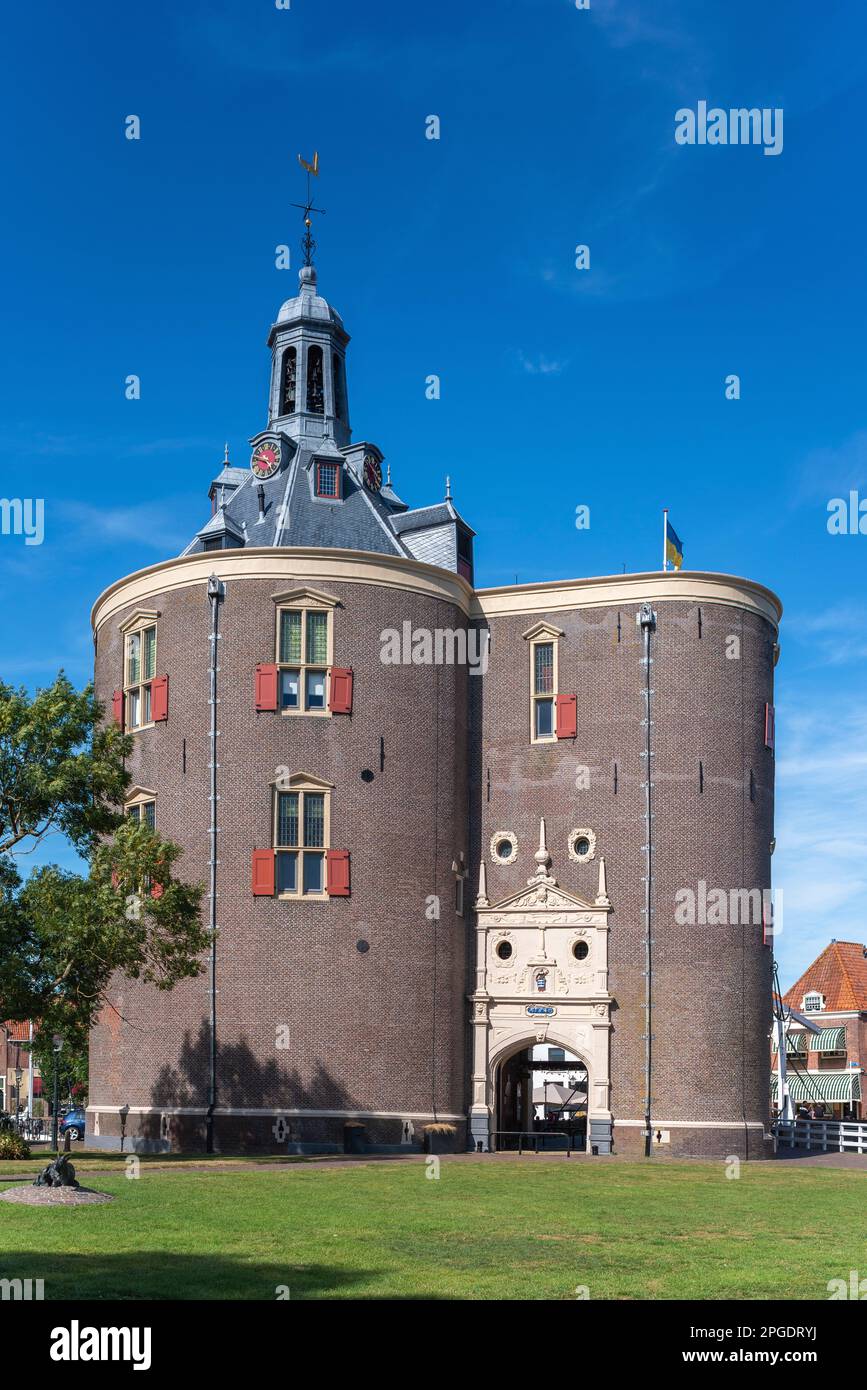 Defense tower dromedaris as part of the former city wall, Enkhuizen, North Holland, Netherlands, Europe Stock Photo