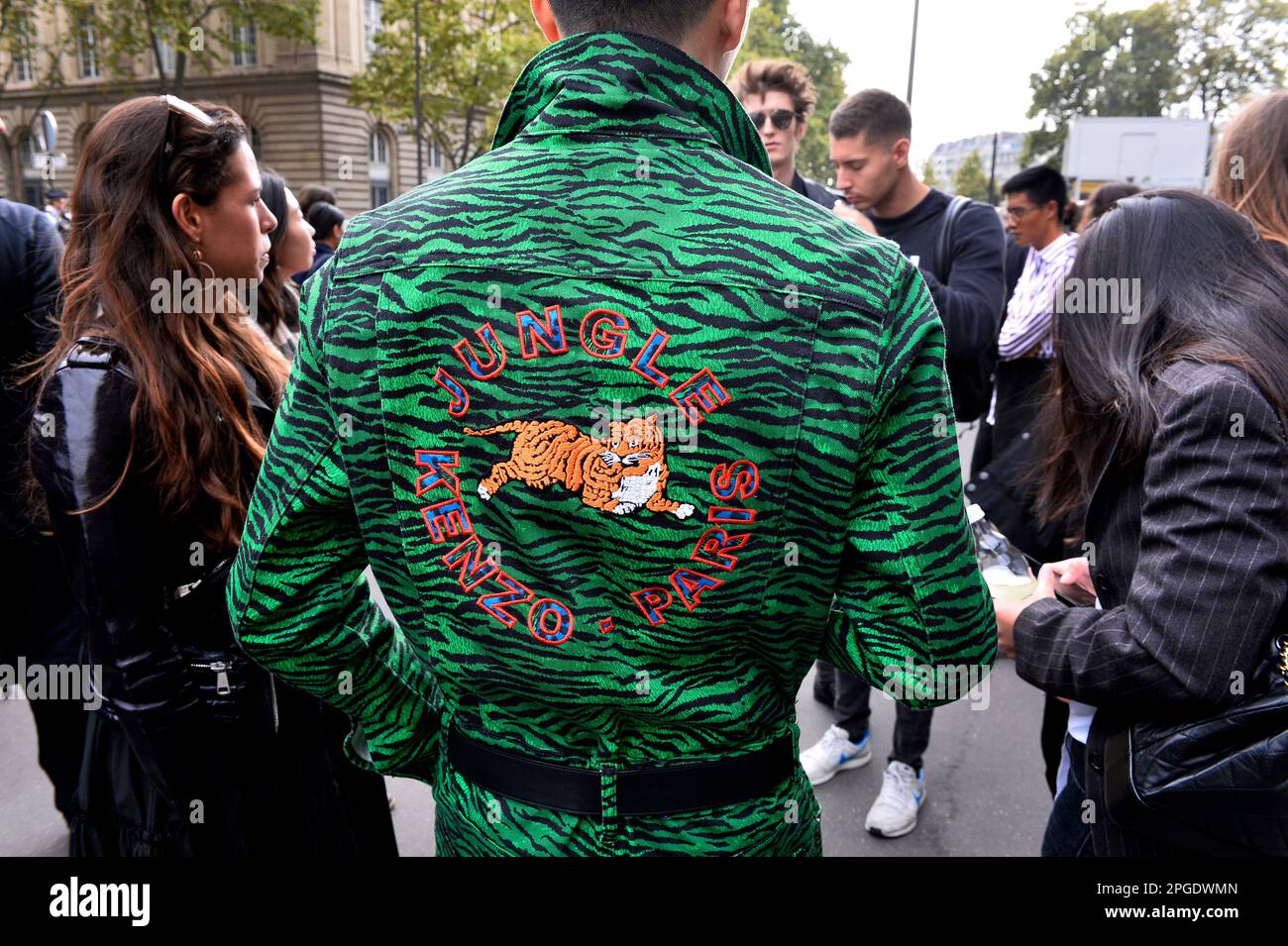 Kenzo vest on a guest - Streetstyle at Paris Fashion Week - Paris - France  Stock Photo - Alamy
