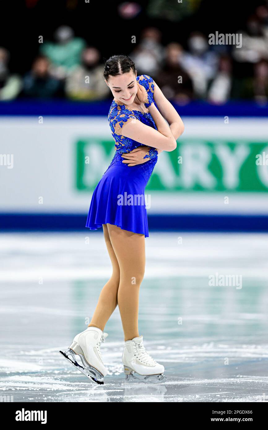 Mia RISA GOMEZ (NOR), during Women Short Program, at the ISU World Figure Skating Championships 2023, at Saitama Super Arena, on March 22, 2023 in Saitama, Japan