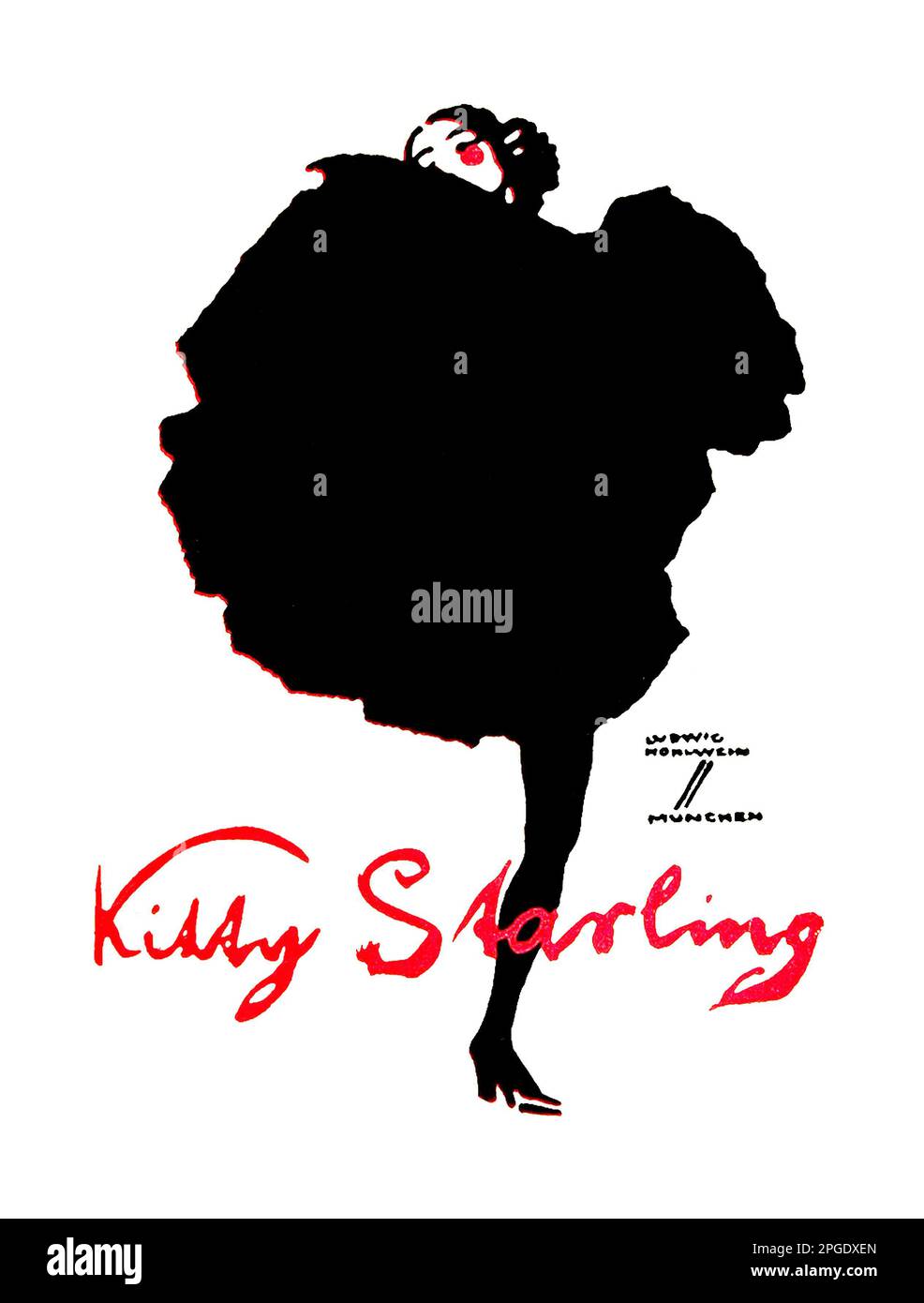 Ludwig Hohlwein (german poster artist) - Kitty Starling - dancer - 1924 Stock Photo