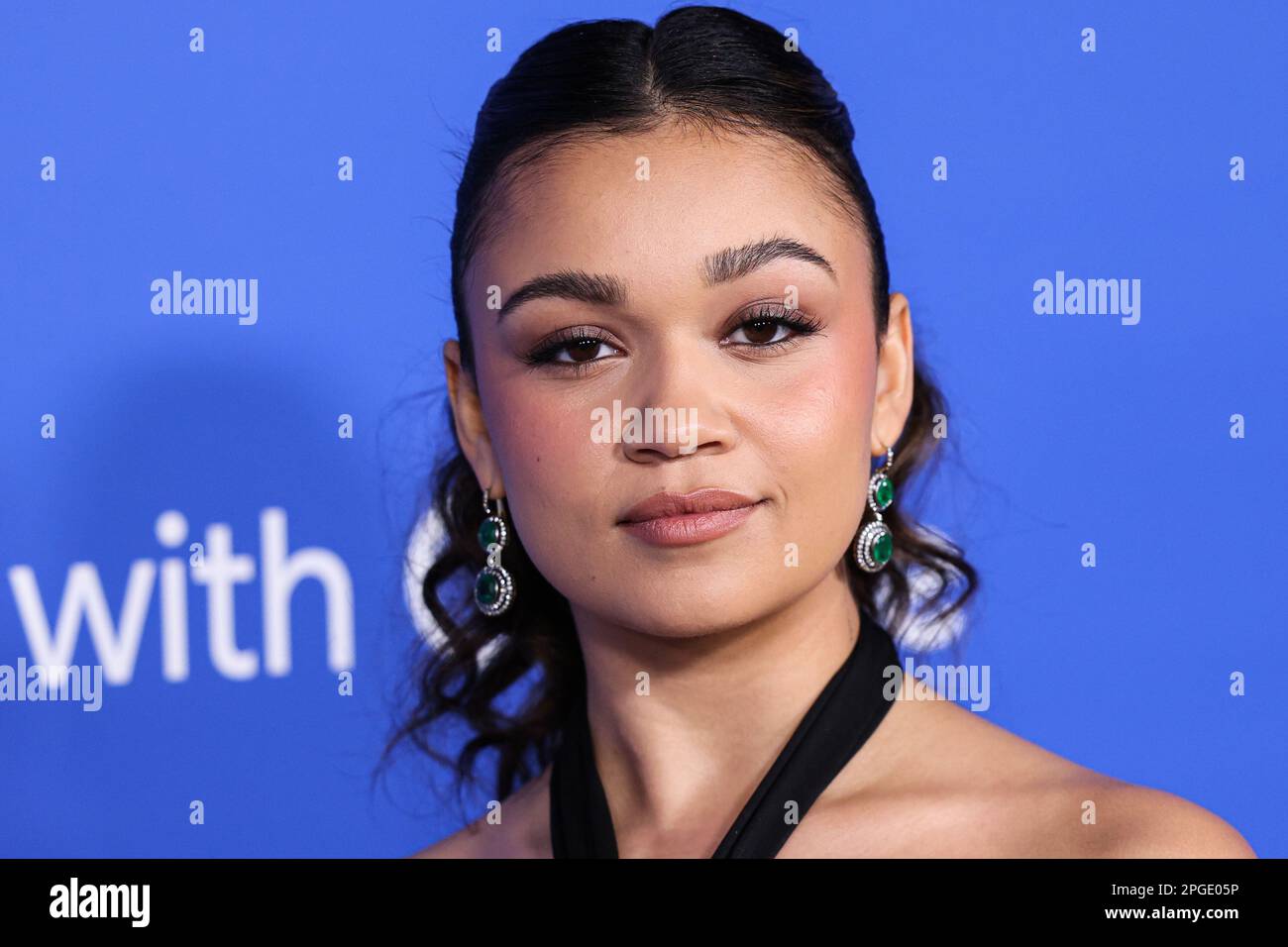 HOLLYWOOD, LOS ANGELES, CALIFORNIA, USA - MARCH 21: Madison Bailey arrives at the Fashion Trust U.S. Awards 2023 held at Goya Studios on March 21, 2023 in Hollywood, Los Angeles, California, United States. (Photo by Xavier Collin/Image Press Agency) Stock Photo