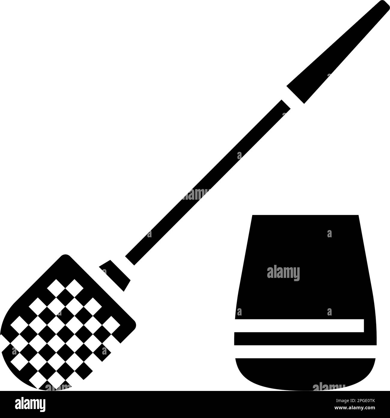 toilet bowl brush home accessory glyph icon vector illustration Stock