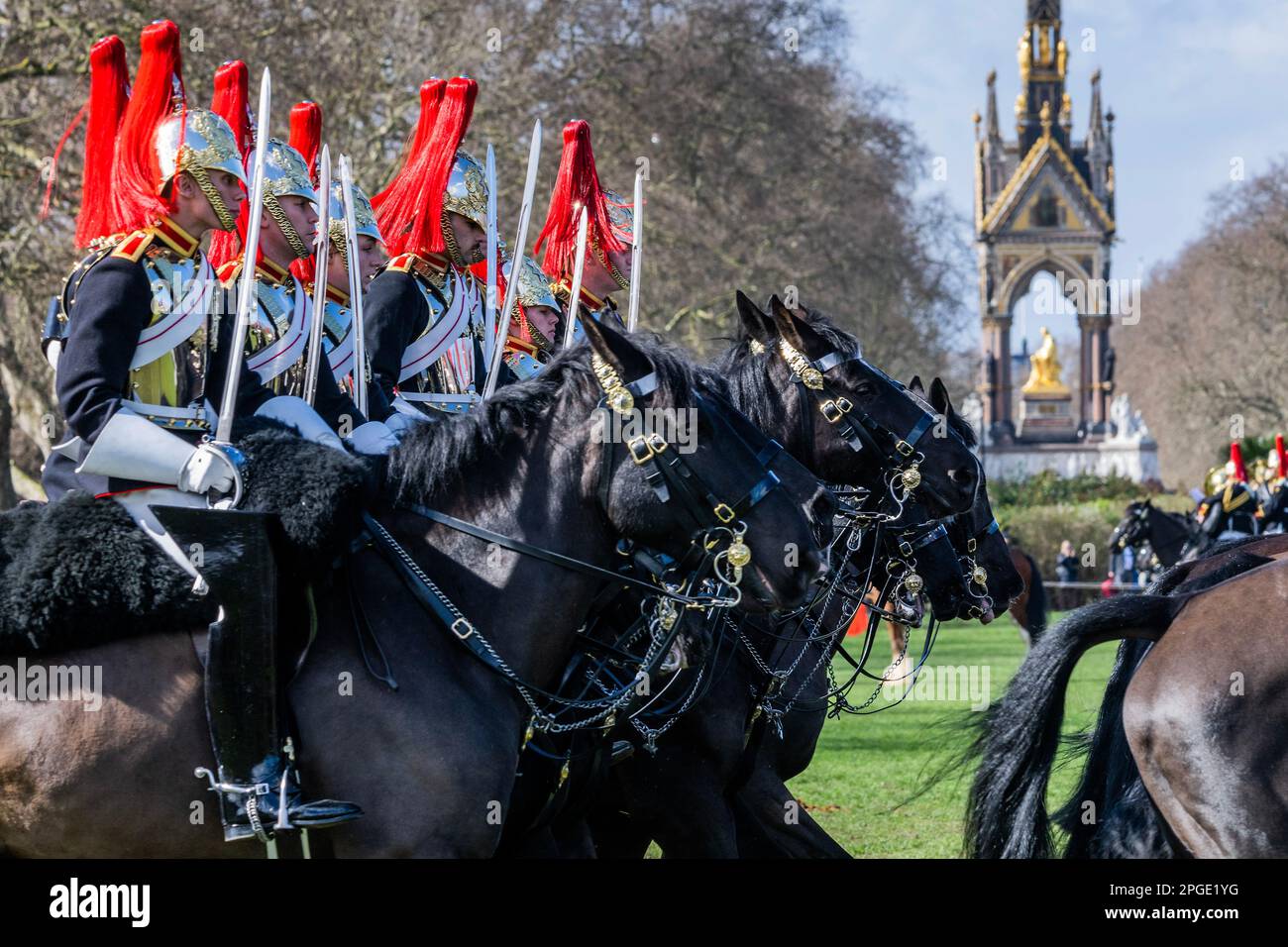 London, UK. 22 Mar 2023. The parade passes the Albert Memorial - The ...