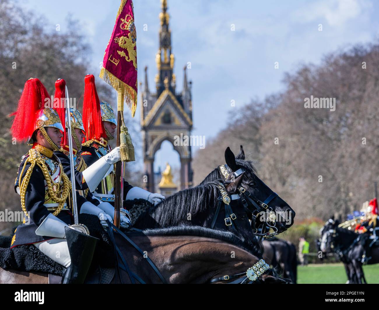 London, UK. 22 Mar 2023. The parade passes the Albert Memorial - The ...
