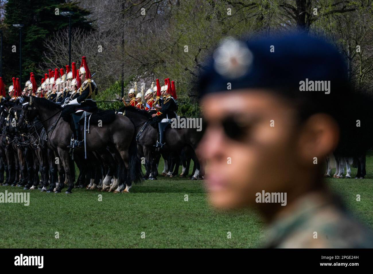 London, UK. 22 Mar 2023. A Jamaican Regiment on a visit watches - The ...