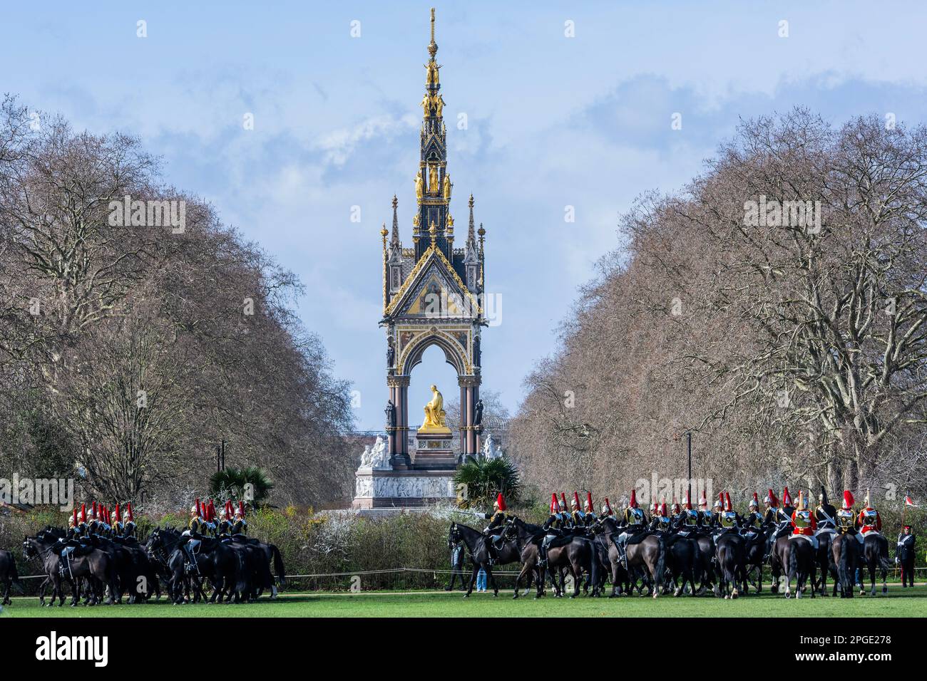 London, UK. 22 Mar 2023. The parade passes the Albert Memorial - The ...